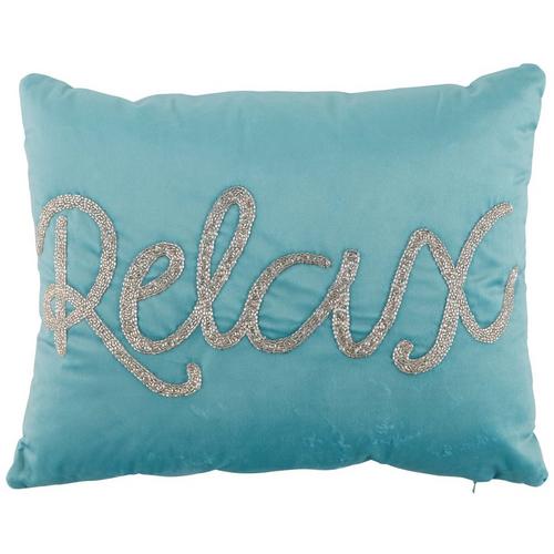 Coastal Home Beaded Relax Decorative Pillow