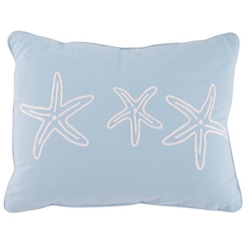 Coastal Home Starfish Trio Embroidered Decorative Pillow