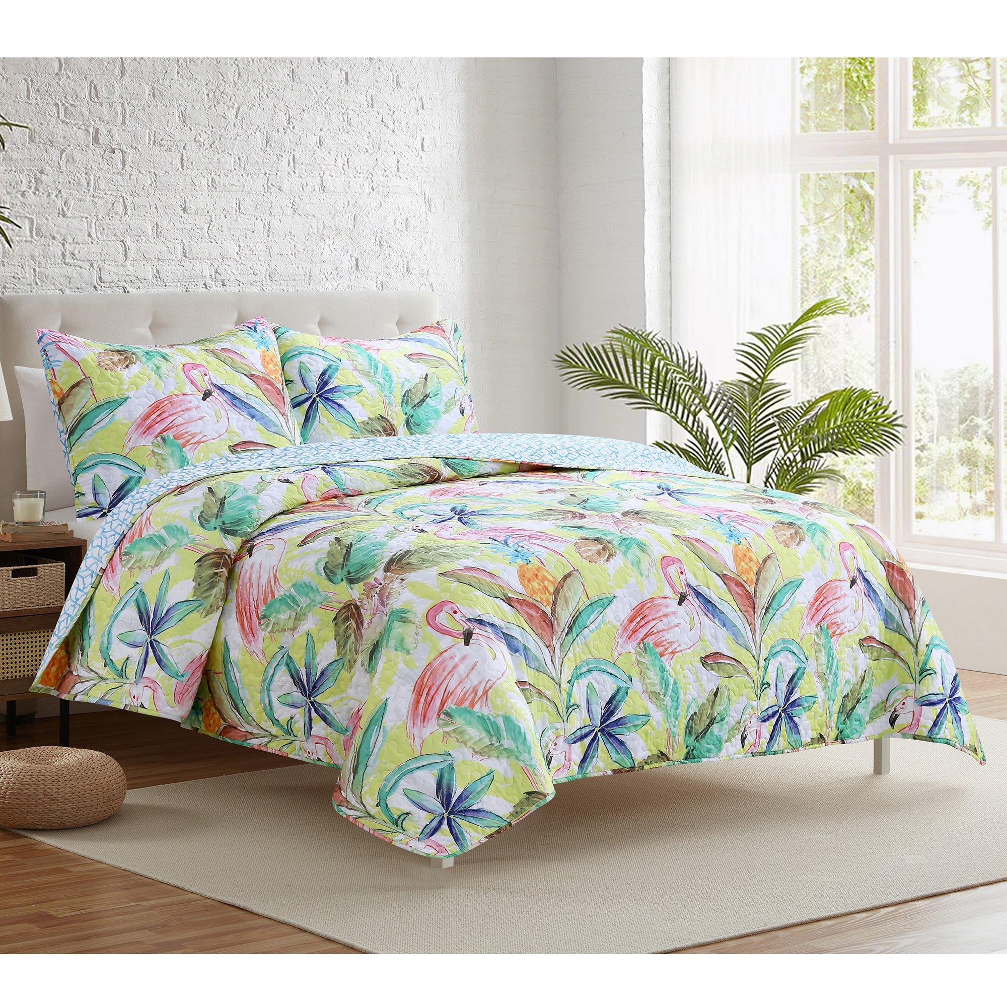 Sunny Flamingo Quilt Set