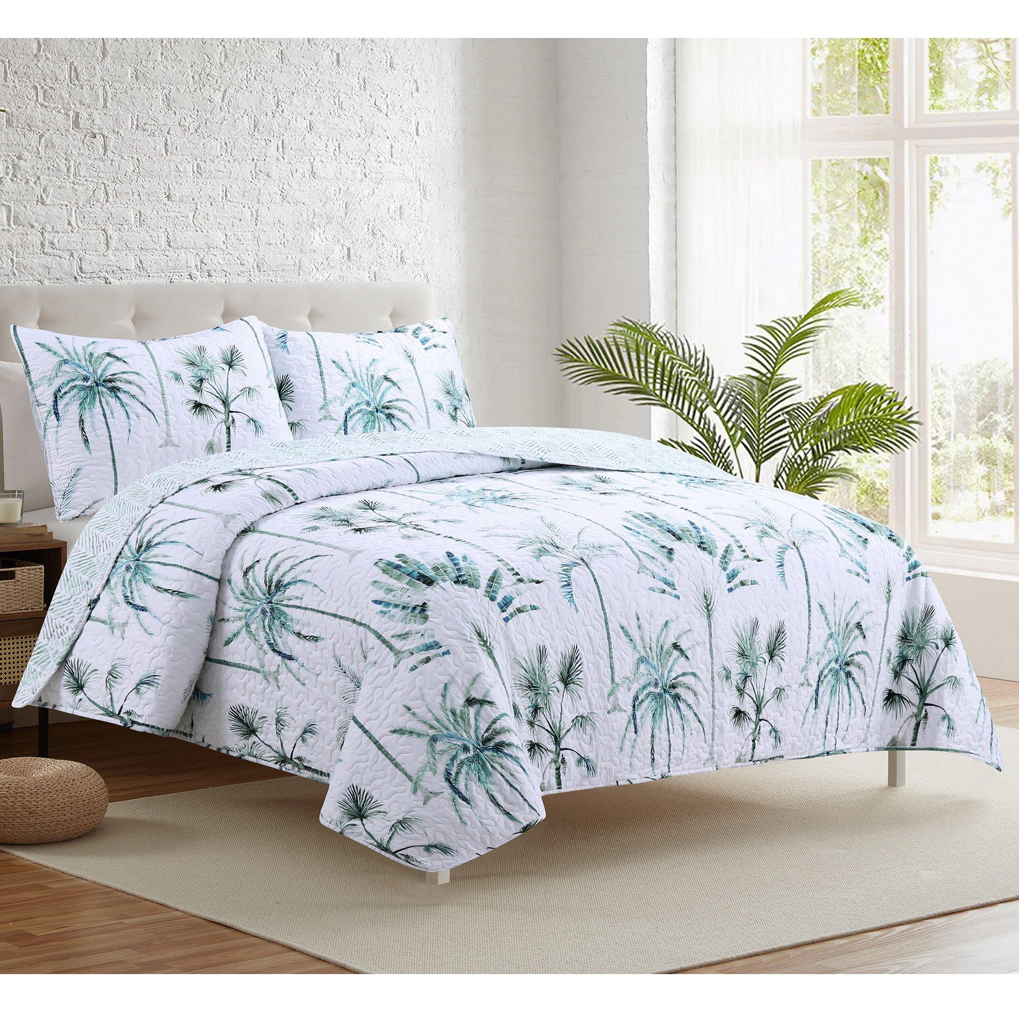Coastal Home Skylight Palms Quilt Set