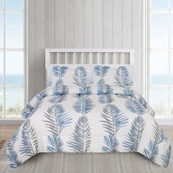 Coastal Home 3pc Palm Stripe Comforter Set