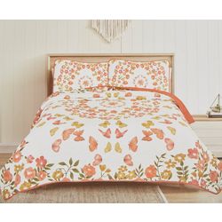 Beatrice Home Fashions Butterfly Quilt Set