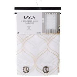 2-pk. Layla Embroidered Sheer Panel Pair