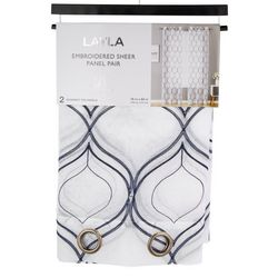 Regal Home 2-pk. Layla Embroidered Sheer Panel Pair