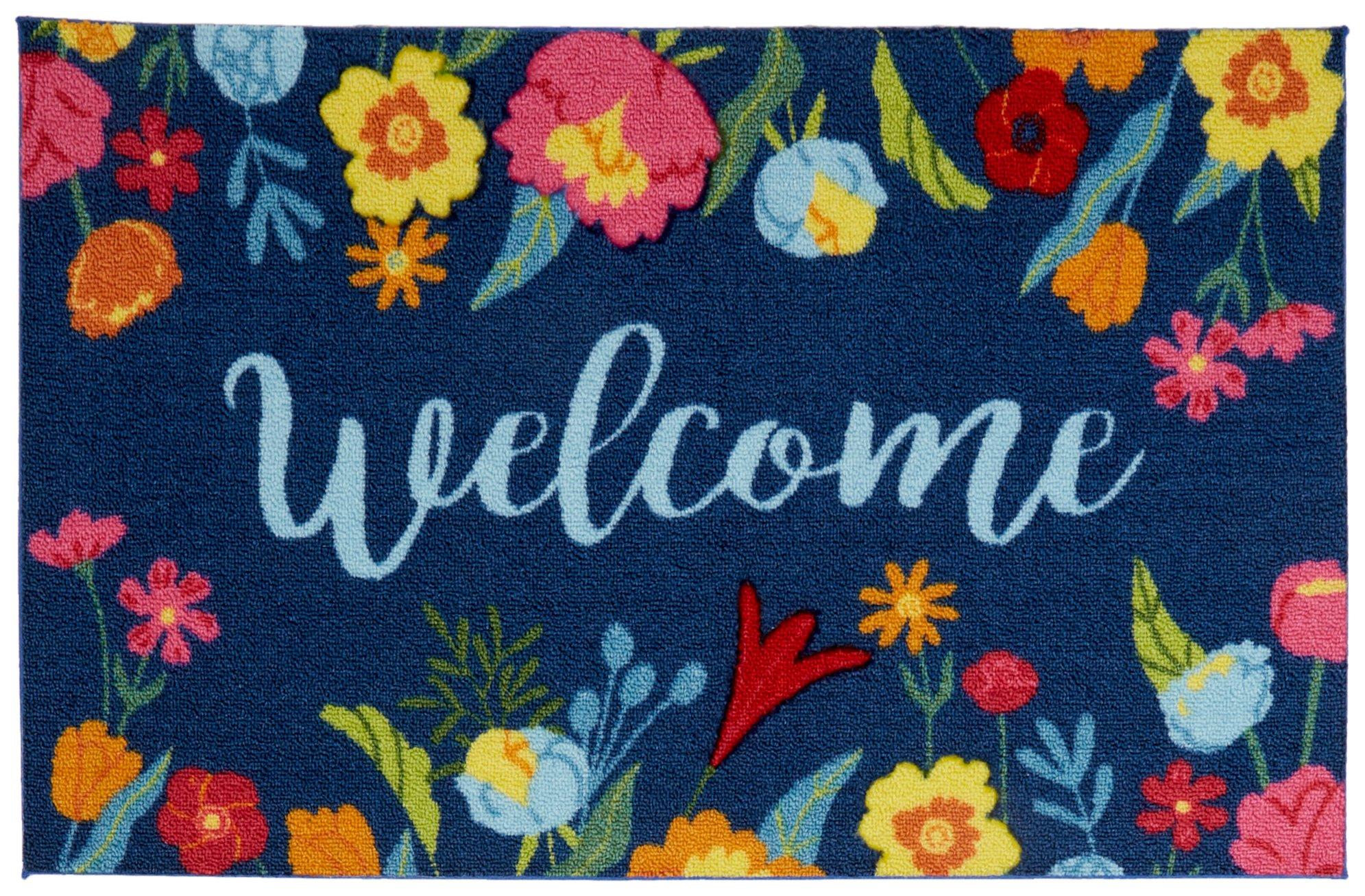20x32 Floral Welcome Accent Rug
