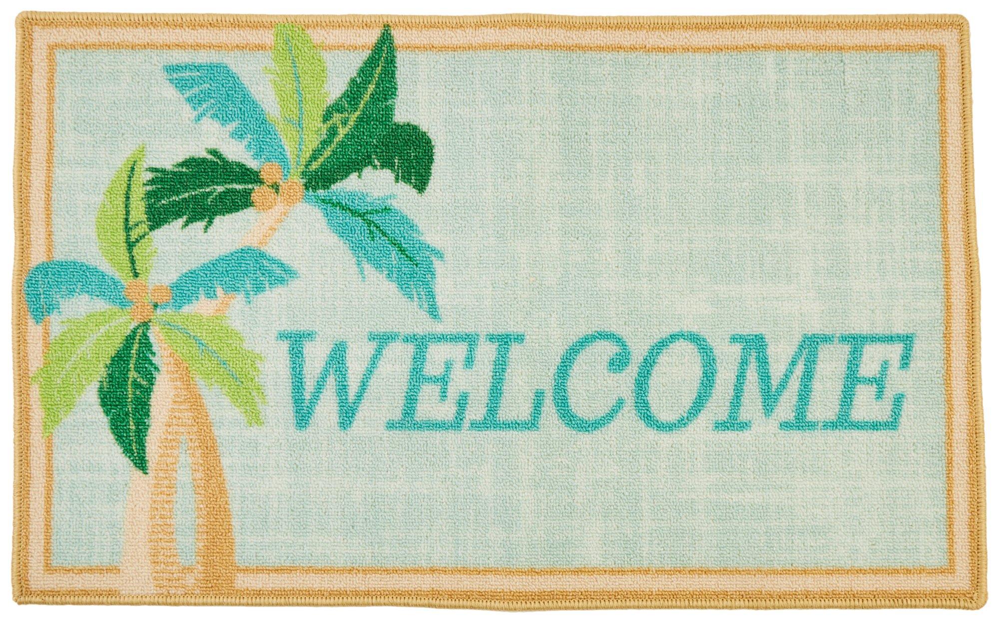Welcome Palm Tree Accent Rug