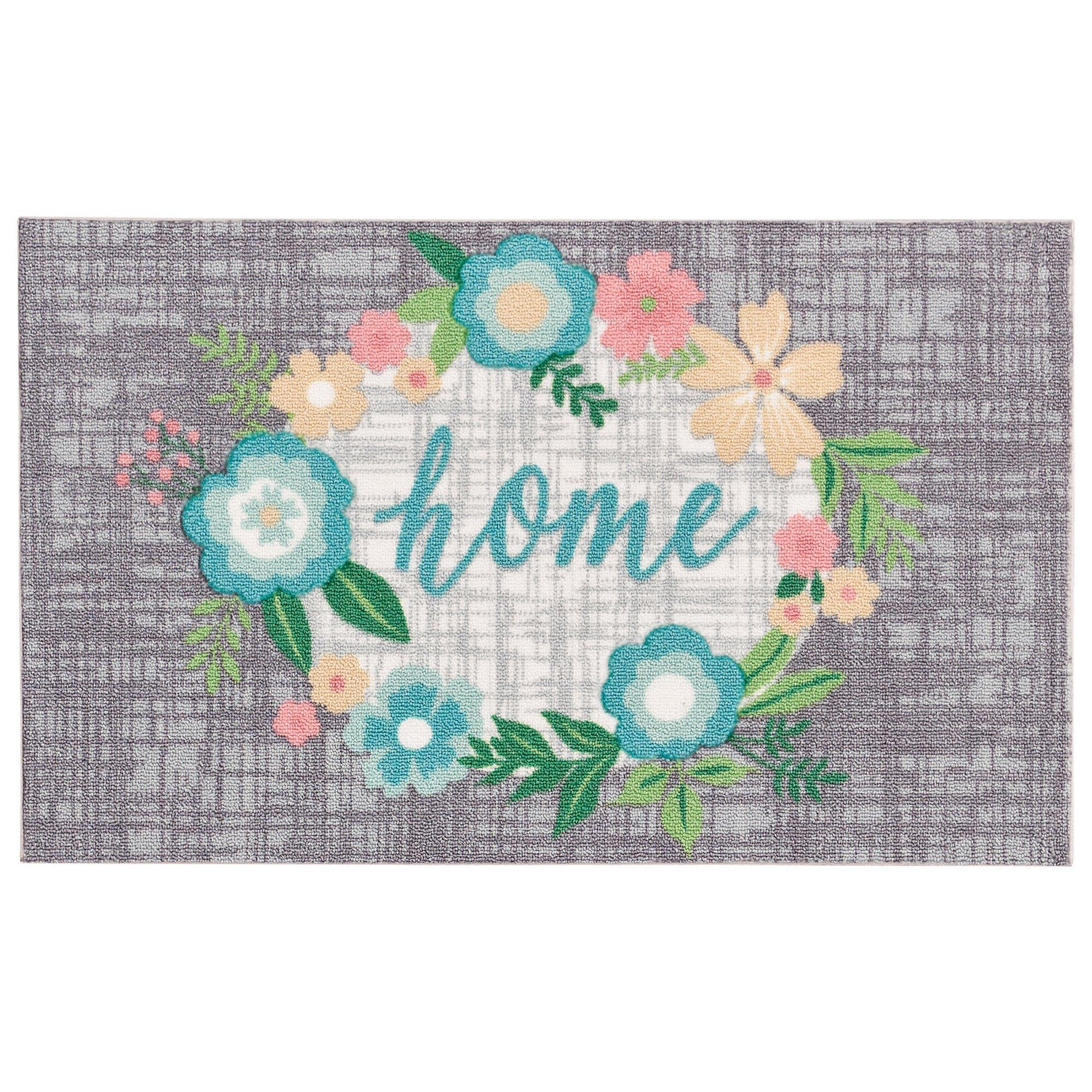 Floral Home Sweet Home Accent Rug