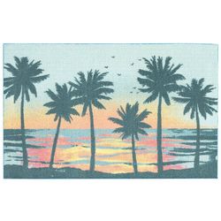 20 x 32 Palm Trees Sunset Accent Rug