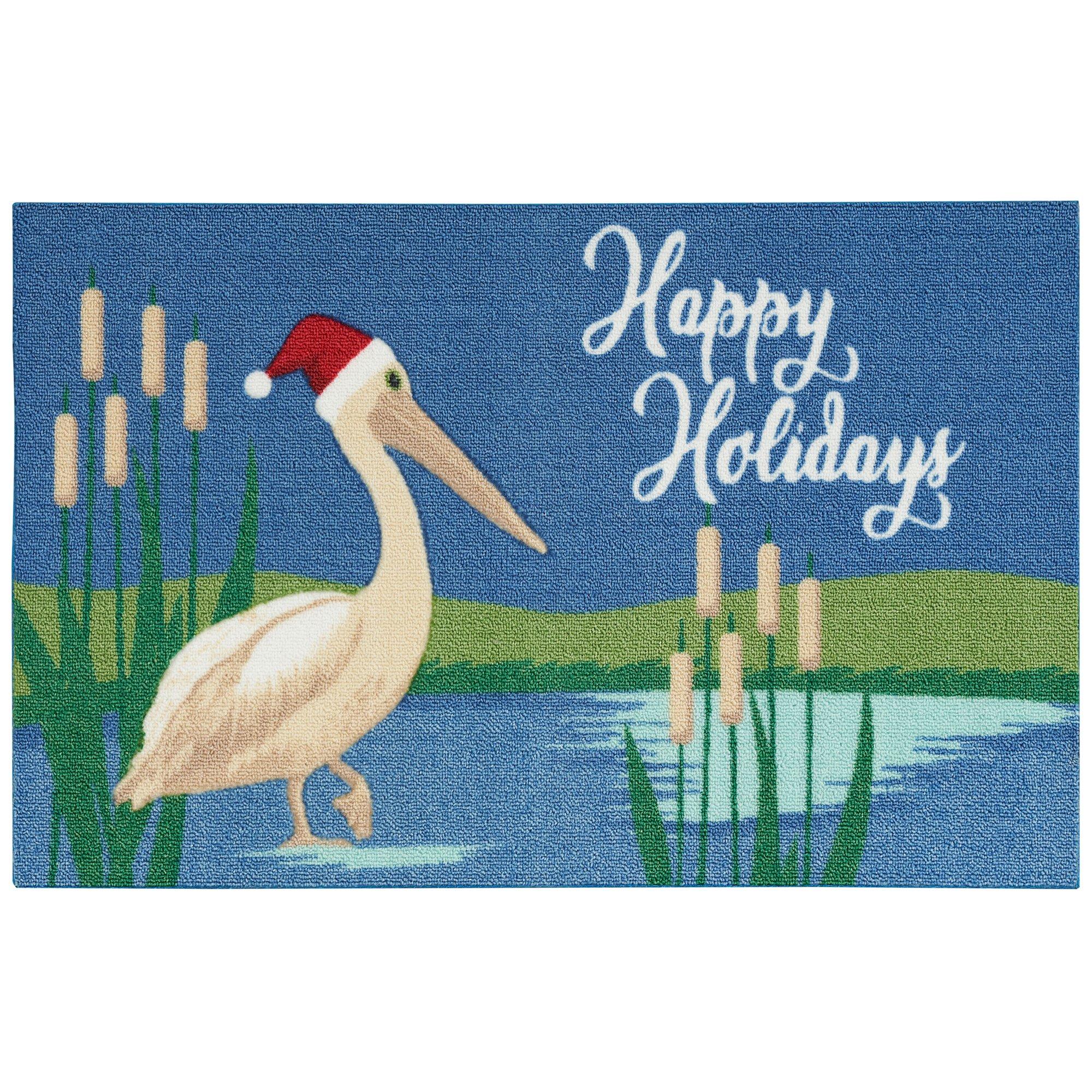 20 x 32 Happy Holiday Pelican Accent Rug