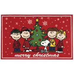 20in x 32in Enhance Peanuts Merry Christmas Accent Rug