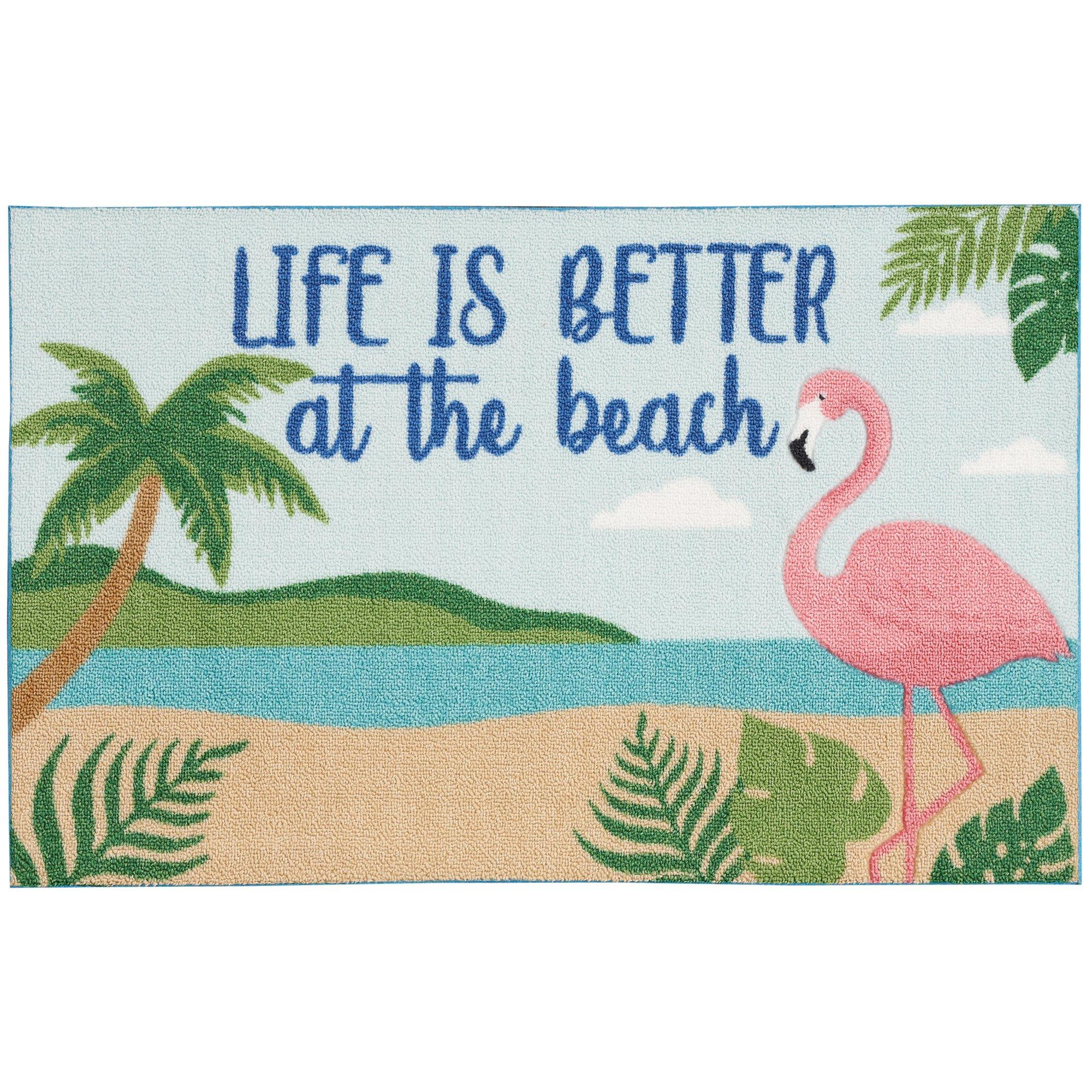 Flamingo Beach Life Accent Rug