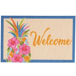 Enhance Welcome Floral Pineapple Accent Rug