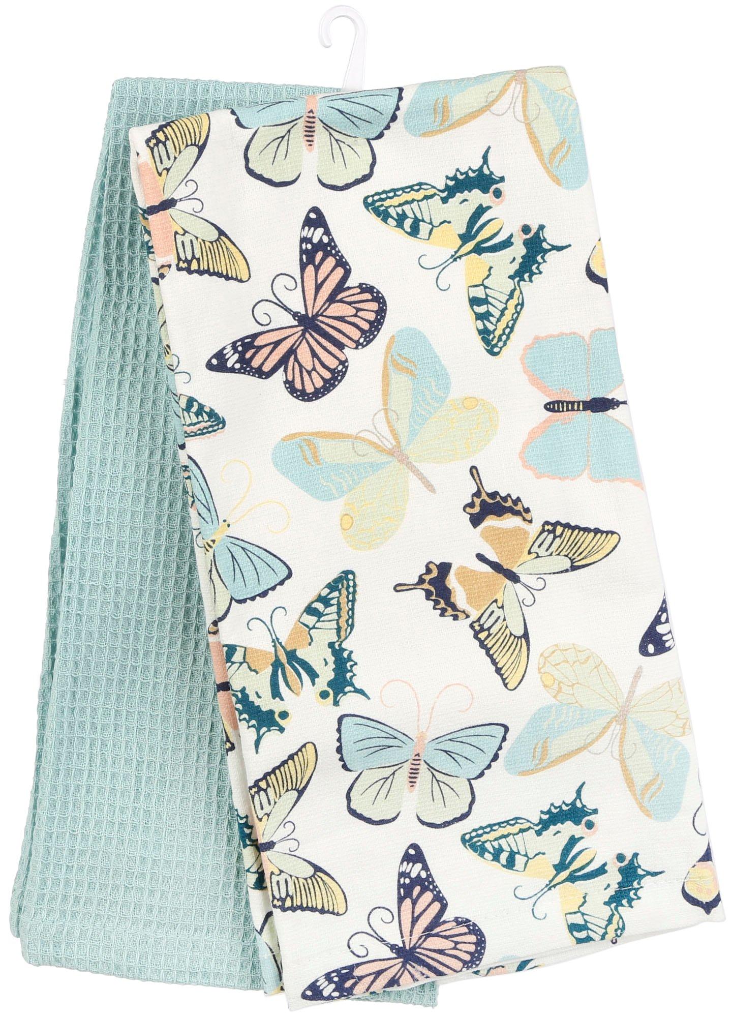 Homewear 2 Pk. Butterflies Kitchen Towel Set