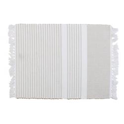 13x19 Natural Stripe Fringed Placemat