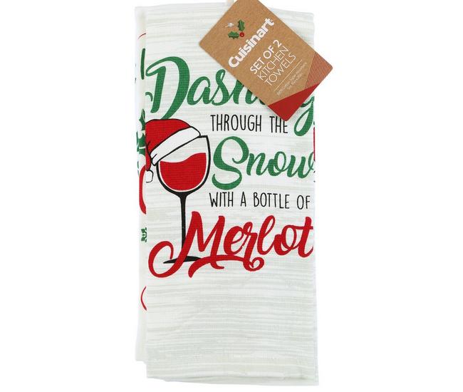 Set of 2 WINTER GARDEN Floral & Joy Cardinal Christmas Kitchen Towels by  Kay Dee Designs