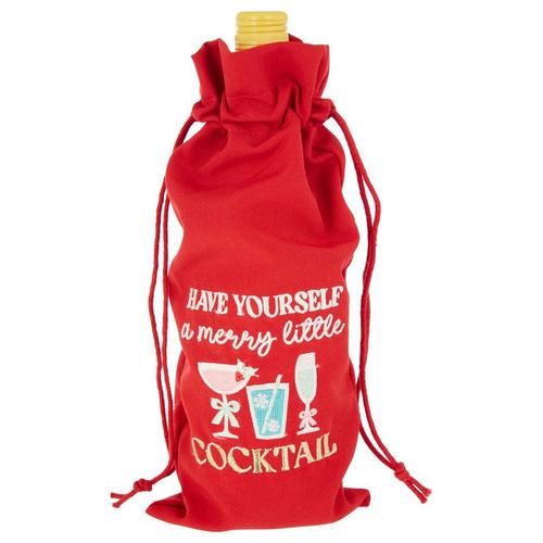 ATI Merry Little Cocktail Drawstring Wine Bag Carrier