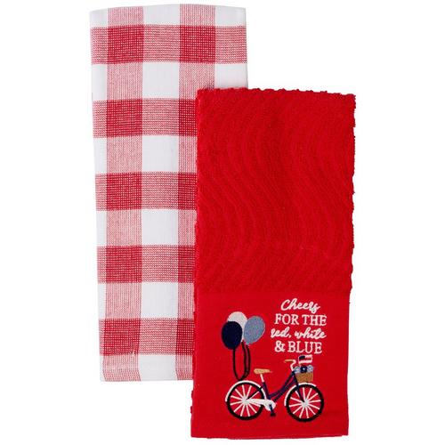 ATI 2-pk. Cheers Bike Embroidered Kitchen Towel Set