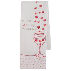 Wine Is My Valentine Tea Towel
