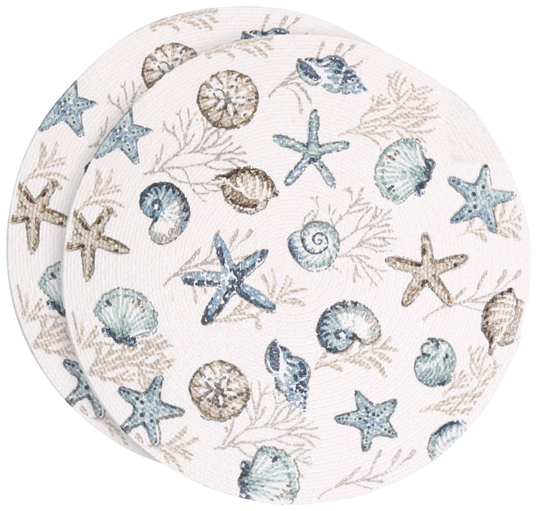 2 Pk Shells Braided Placemat Set