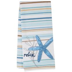 Blue Escape Starfish Applique Tea Towel