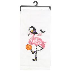 Halloween Flamingo Embroidered Flour Sack Towel