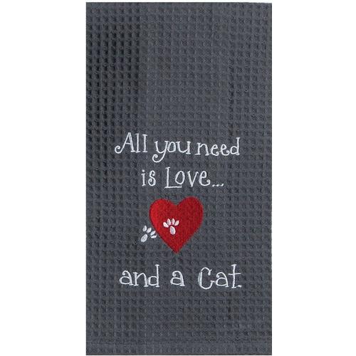Kay Dee Designs Cat Love Waffle Kitchen Towel