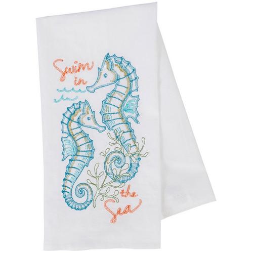 Kay Dee Designs Seahorse Embroidered Flour Sack Towel