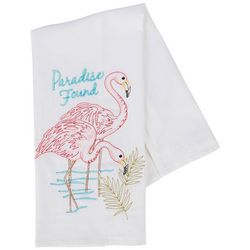 18 x 28 Embroidered Flamingo Kitchen Towel