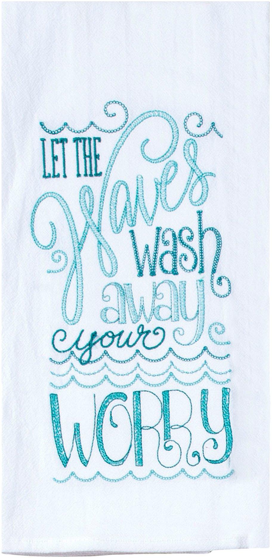 Kay Dee Designs Wash Away Worry Embroidered Flour Sack Towel