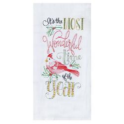 18 x 28 Embroidered Wonderful Time Of Year Kitchen Towel