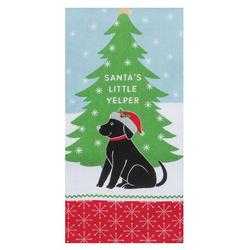 16 x 26 Embroidered Santa's Helper Dog Dual Purpose Towel