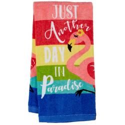 Just Another Day In Paradise Flamingo Kitchen Towel