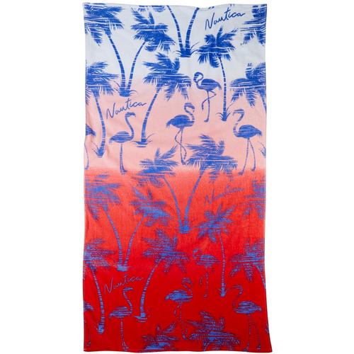 Nautica Ombre Palms & Flamingo Beach Towel
