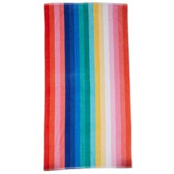 Carolina Collection 34x64 Rainbow Stripe Beach Towel