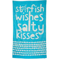Starfish Wishes Salty Kisses Beach Towel