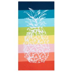 S & Co Pineapple Striped Beach Towel