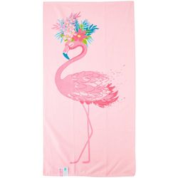 S & Co Flamingo Floral Reversible Beach Towel