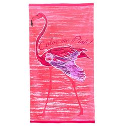 Mod Lifestyles Color Me Pink Flamingo Beach Towel