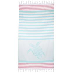 Stripe Sea Turtle Beach Towel