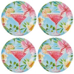 4 Pc Island Time Appetizer Plate Set