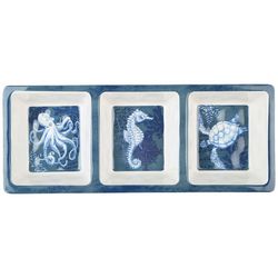Certified International Marine Life 3 Section Serving Tray