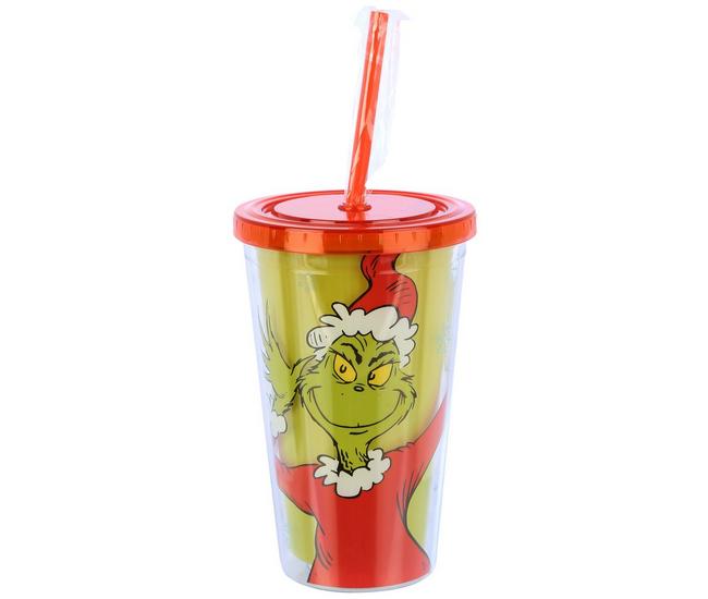 Grinch Big Face 16 oz. Acrylic Cup with Straw 