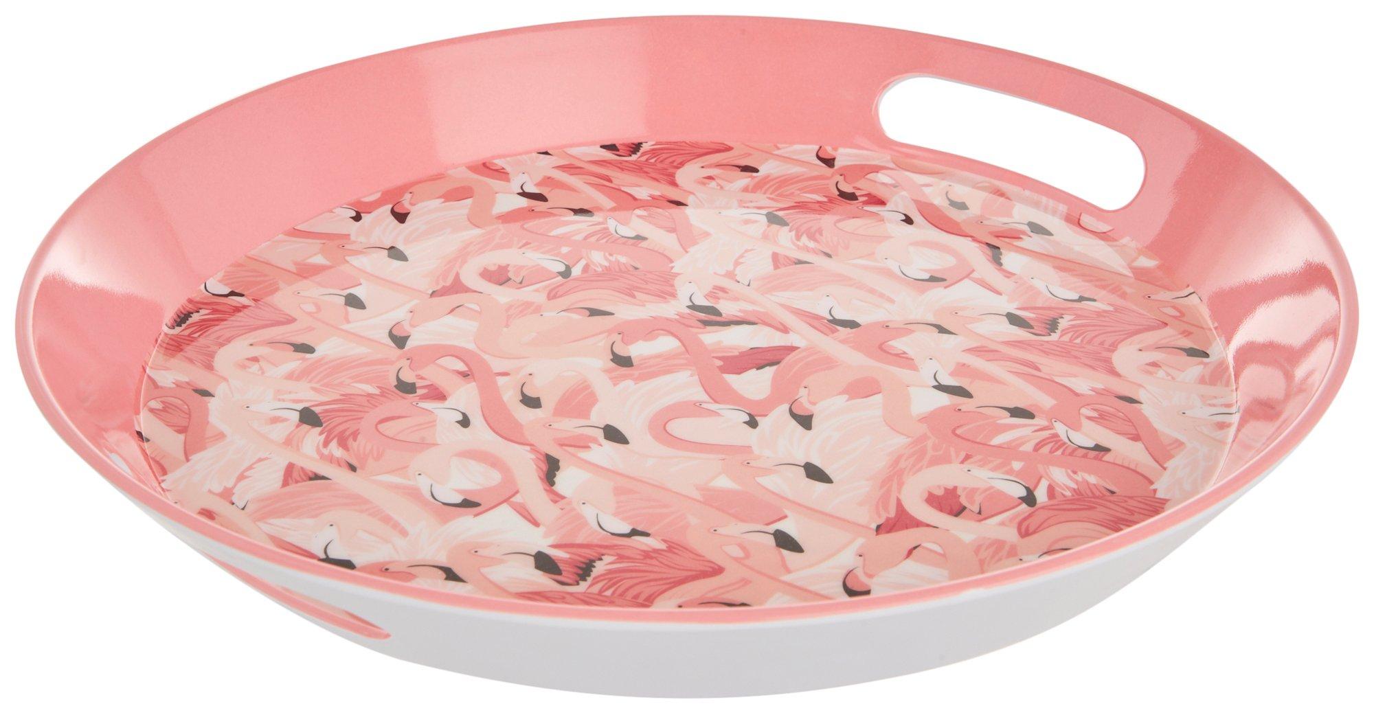 Round Flamingo Serving Tray