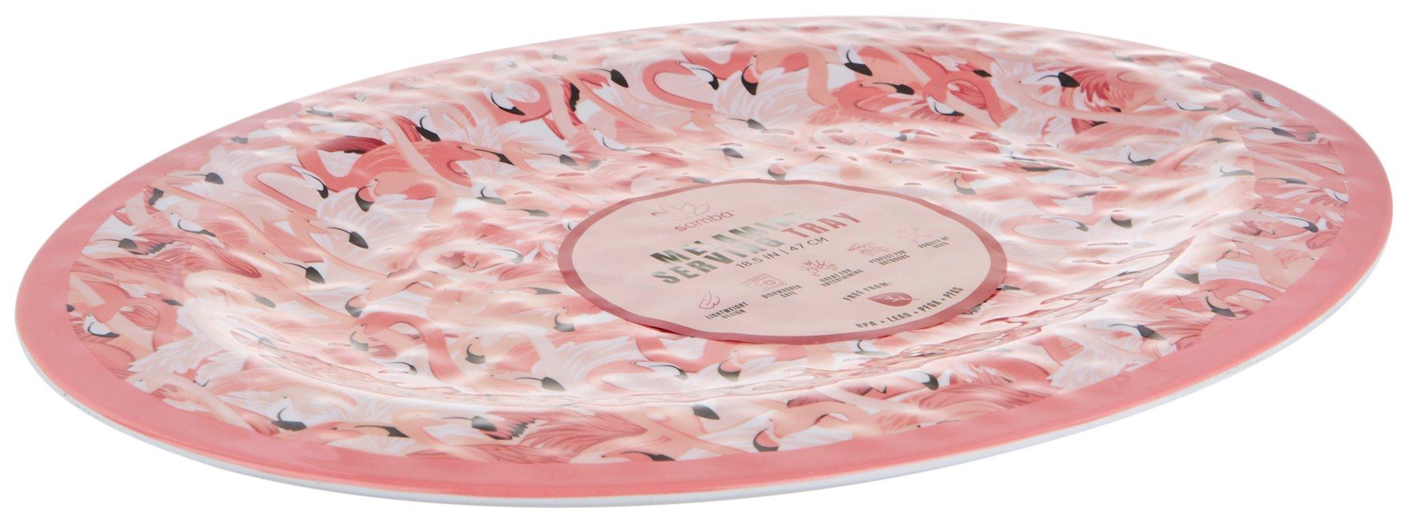 Oval Flamingo Serving Tray
