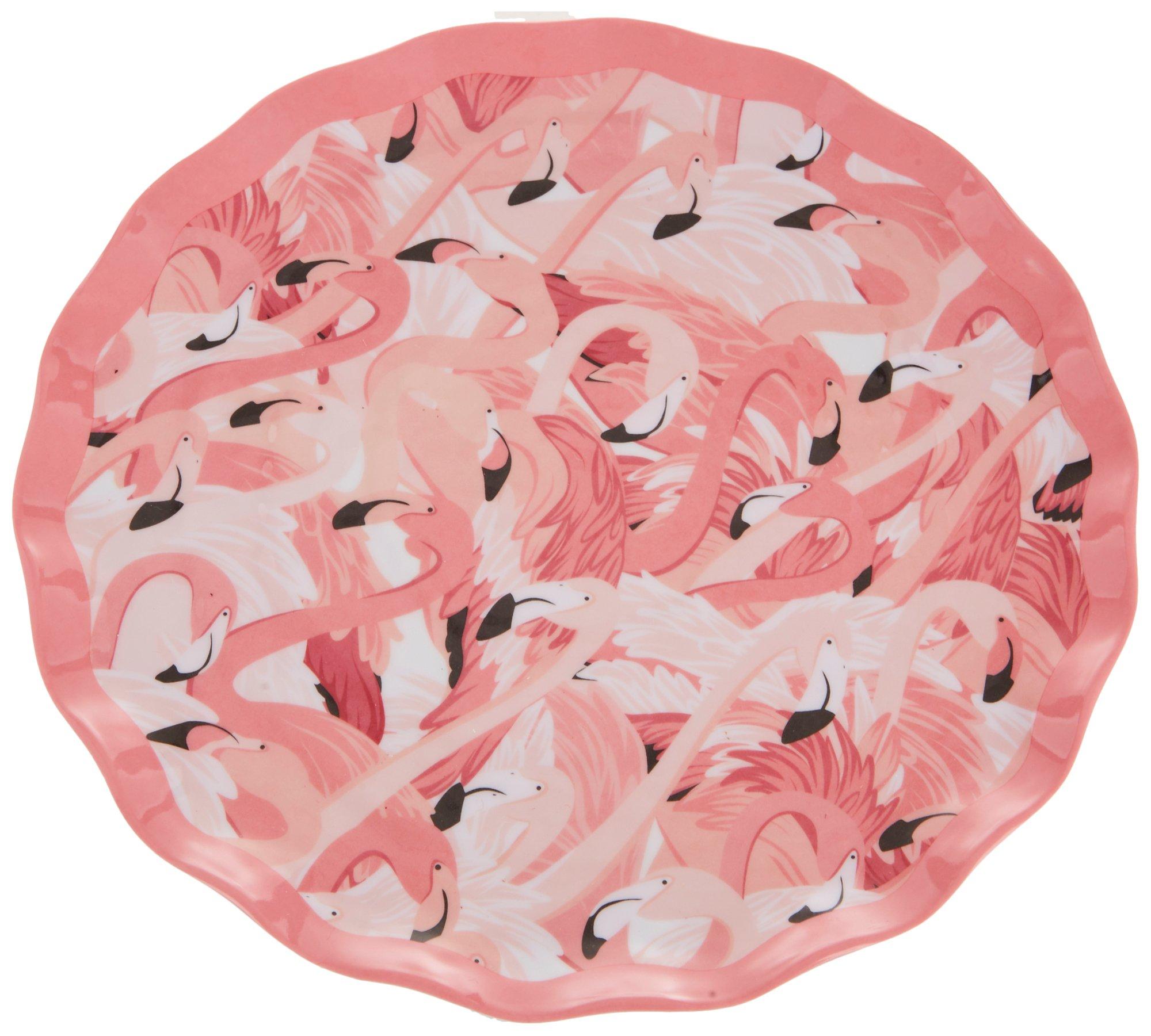 4 Pk. Scalloped Flamingo Salad Plates