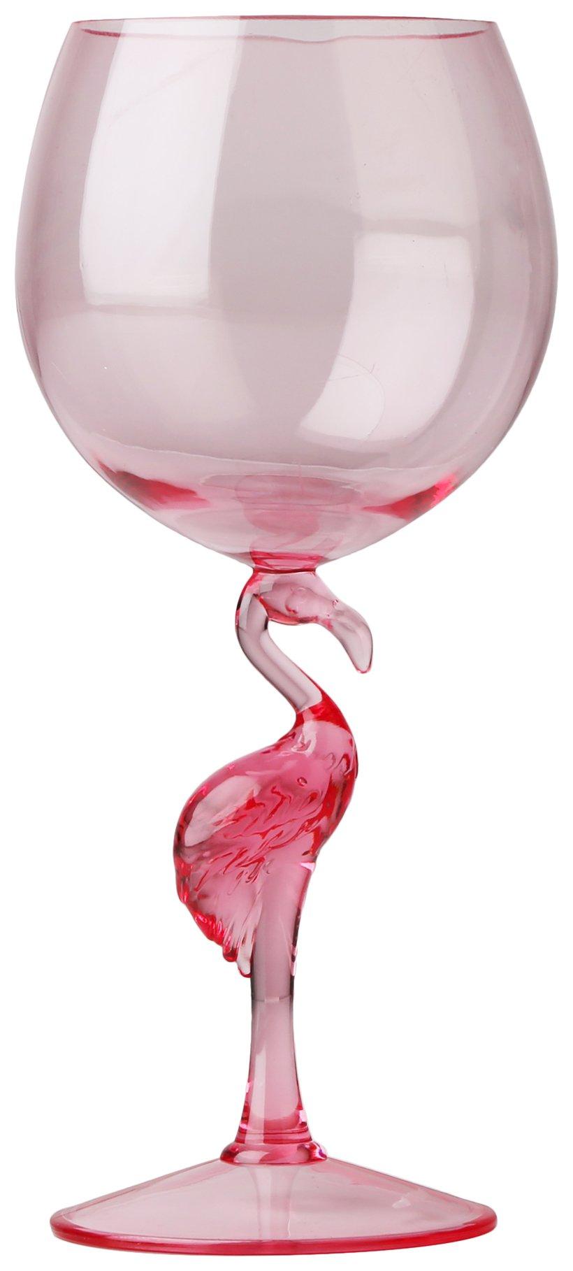 Core Home 18 oz. Acrylic Flamingo Wine Glass