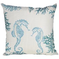 Double Seahorse Decorated Pillow