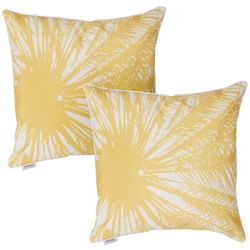 Homey Cozy 2 Pk Reversible Palm Decorative Outdoor Pillows
