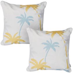 Homey Cozy 2 Pk Palm Decorative Outdoor Pillows