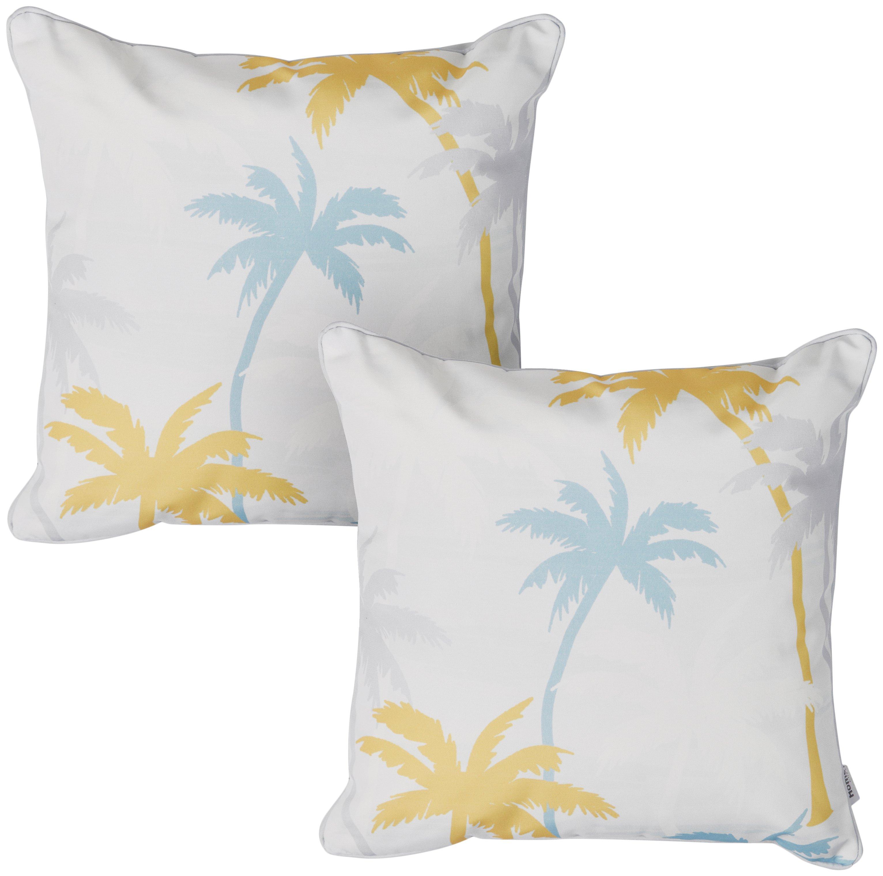 2 Pk Palm Decorative Outdoor Pillows